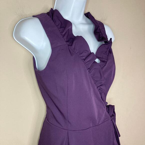 Diane Von Furstenberg Wrap Dress Size 4 DVF Hampton Sleeveless Ruffle V Neckline - Picture 15 of 16